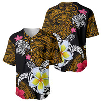Hawaii Turtle and Tropical Flower Baseball Jersey Polynesian Pattern
