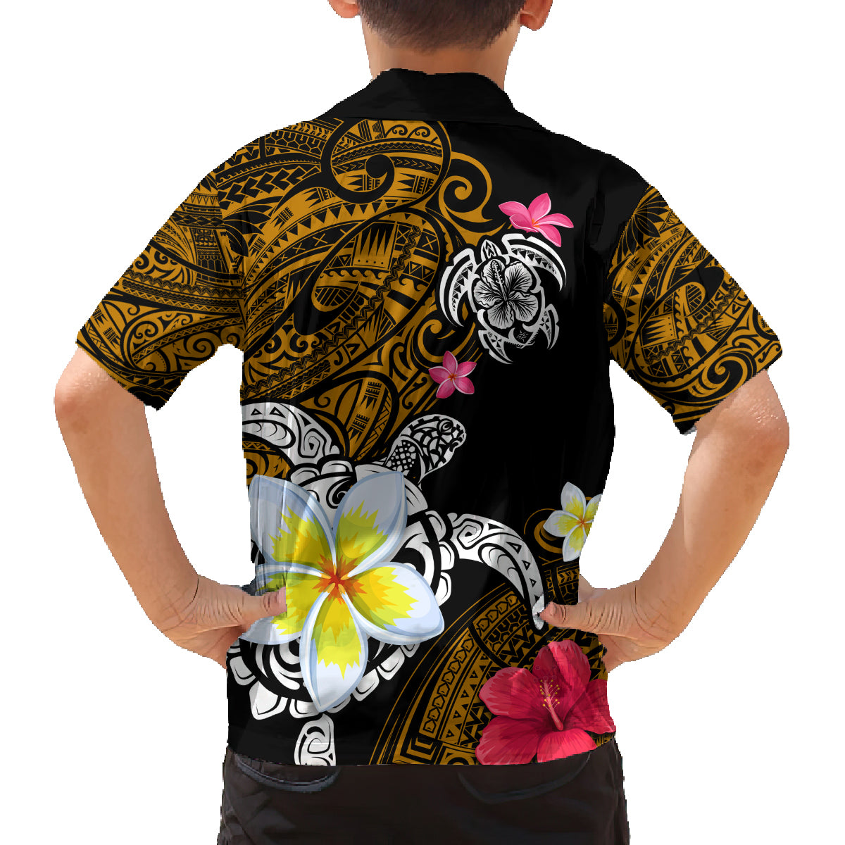 Hawaii Turtle and Tropical Flower Family Matching Long Sleeve Bodycon Dress and Hawaiian Shirt Polynesian Pattern LT03 - Polynesian Pride