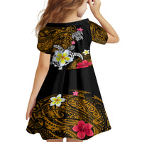 Hawaii Turtle and Tropical Flower Family Matching Long Sleeve Bodycon Dress and Hawaiian Shirt Polynesian Pattern LT03 - Polynesian Pride
