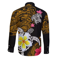 Hawaii Turtle and Tropical Flower Family Matching Long Sleeve Bodycon Dress and Hawaiian Shirt Polynesian Pattern LT03 - Polynesian Pride