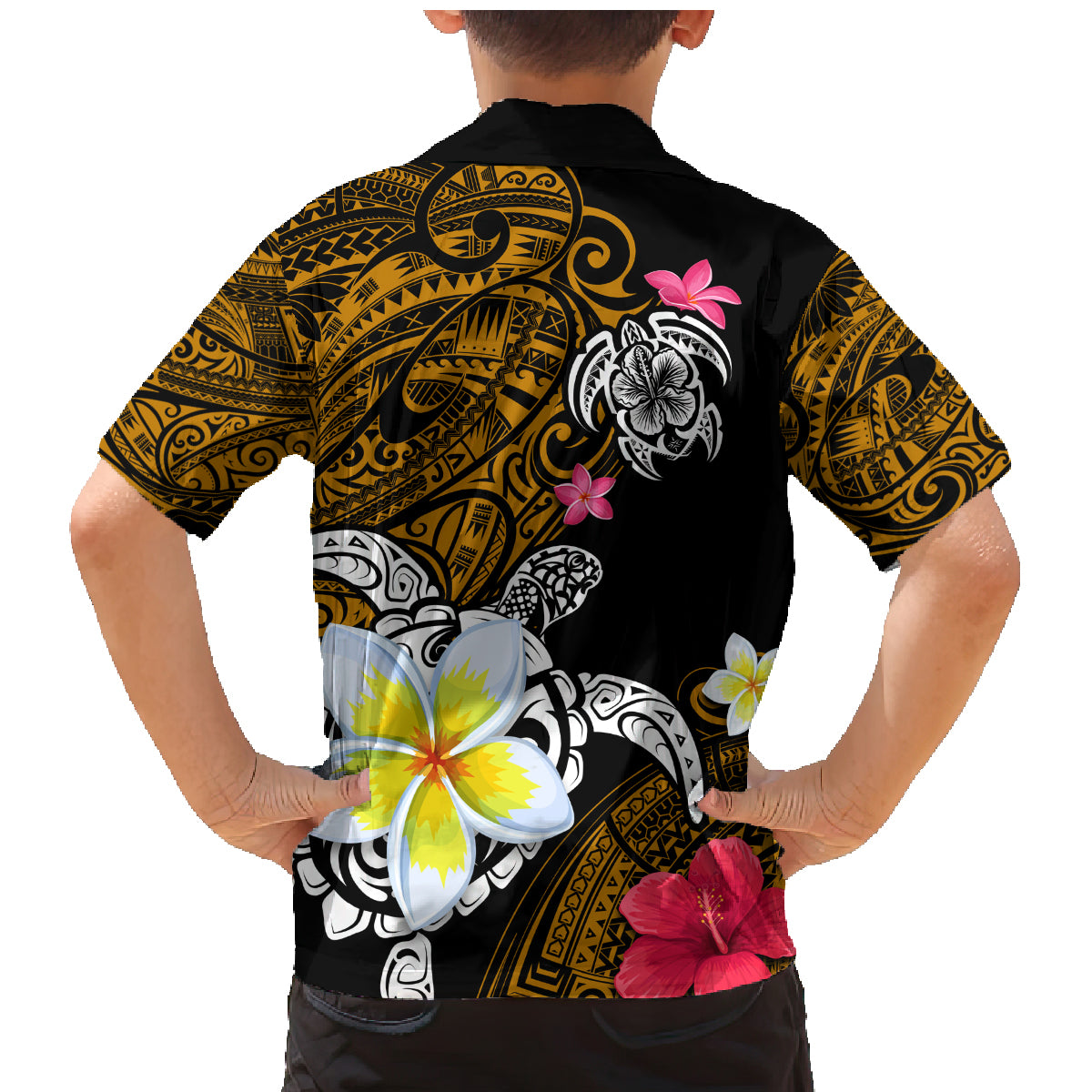 Hawaii Turtle and Tropical Flower Family Matching Mermaid Dress and Hawaiian Shirt Polynesian Pattern