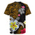 Hawaii Turtle and Tropical Flower Rugby Jersey Polynesian Pattern