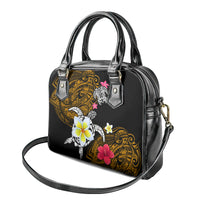 Hawaii Turtle and Tropical Flower Shoulder Handbag Polynesian Pattern