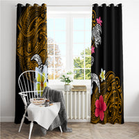 Hawaii Turtle and Tropical Flower Window Curtain Polynesian Pattern LT03 - Polynesian Pride
