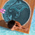 Hawaiian Manta Ray and Polynesian Tribal Tattoo Beach Blanket Turquoise Color LT03