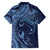 Hawaiian Manta Ray and Polynesian Tribal Tattoo Family Matching Off Shoulder Maxi Dress and Hawaiian Shirt Dark Navy Color LT03