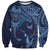 Hawaiian Manta Ray and Polynesian Tribal Tattoo Sweatshirt Dark Navy Color LT03