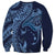 Hawaiian Manta Ray and Polynesian Tribal Tattoo Sweatshirt Dark Navy Color LT03