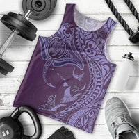 Hawaiian Manta Ray and Polynesian Tribal Tattoo Men Tank Top Purple Color LT03