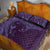 Hawaiian Manta Ray and Polynesian Tribal Tattoo Quilt Bed Set Purple Color LT03