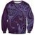 Hawaiian Manta Ray and Polynesian Tribal Tattoo Sweatshirt Purple Color LT03