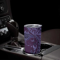 Hawaiian Manta Ray and Polynesian Tribal Tattoo Tumbler Cup Purple Color