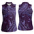 Hawaiian Manta Ray and Polynesian Tribal Tattoo Women Sleeveless Polo Shirt Purple Color LT03