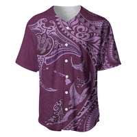 Hawaiian Manta Ray and Polynesian Tribal Tattoo Baseball Jersey Pink Color LT03 Pink - Polynesian Pride