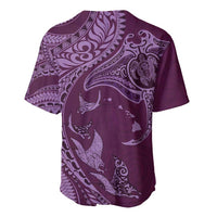 Hawaiian Manta Ray and Polynesian Tribal Tattoo Baseball Jersey Pink Color LT03 - Polynesian Pride