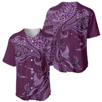 Hawaiian Manta Ray and Polynesian Tribal Tattoo Baseball Jersey Pink Color LT03 - Polynesian Pride