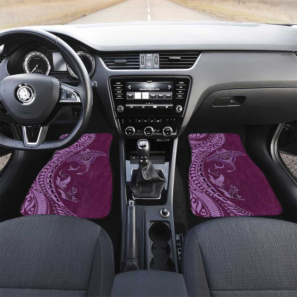 Hawaiian Manta Ray and Polynesian Tribal Tattoo Car Mats Pink Color LT03