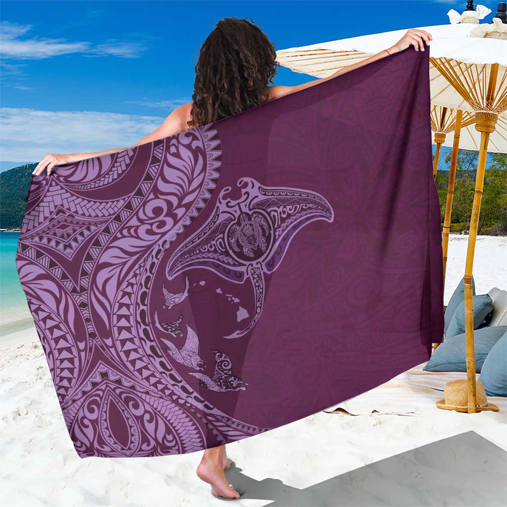 Hawaiian Manta Ray and Polynesian Tribal Tattoo Sarong Pink Color LT03 One Size 44 x 66 inches Pink - Polynesian Pride