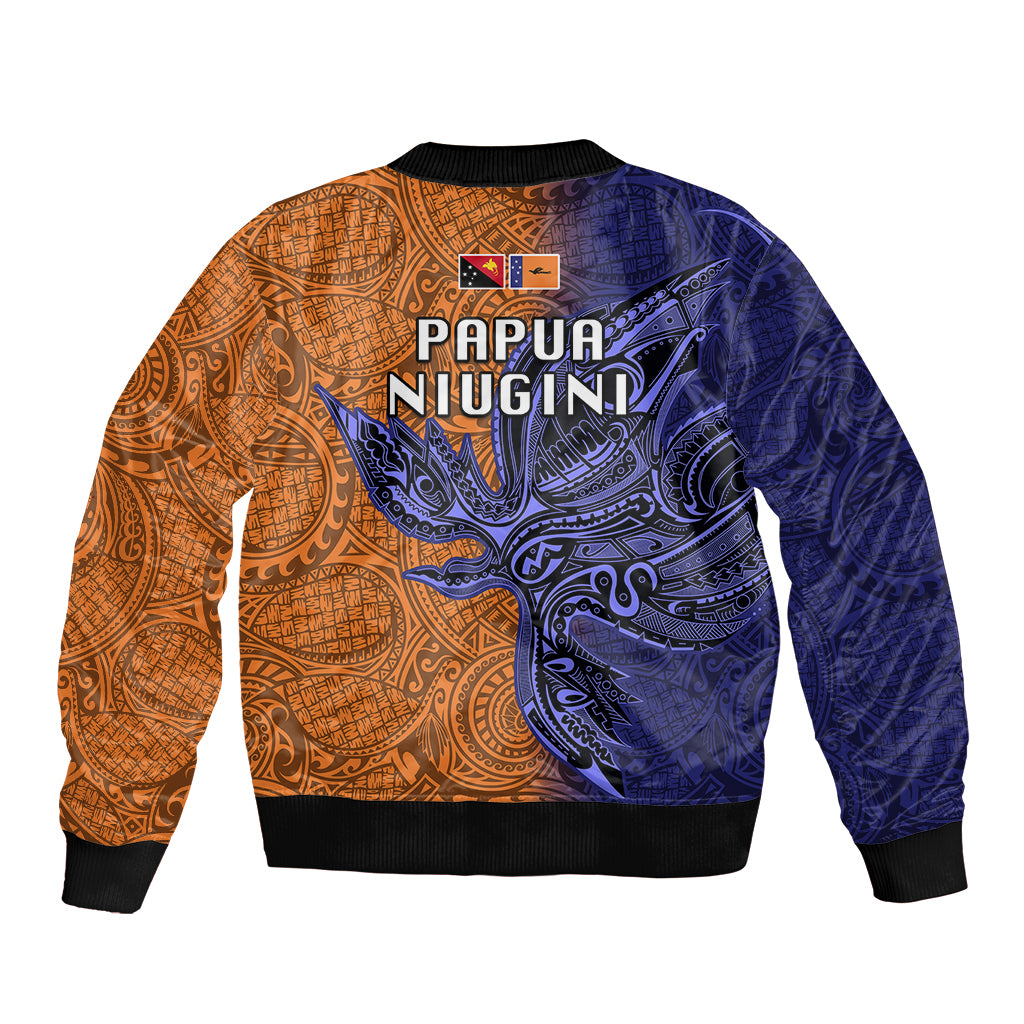 Papua New Guinea New Ireland Province Bomber Jacket PNG Birds Of Paradise Polynesian Arty Style LT03 - Polynesian Pride