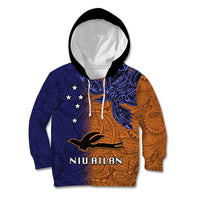 Papua New Guinea New Ireland Province Kid Hoodie PNG Birds Of Paradise Polynesian Arty Style LT03 Hoodie Orange - Polynesian Pride
