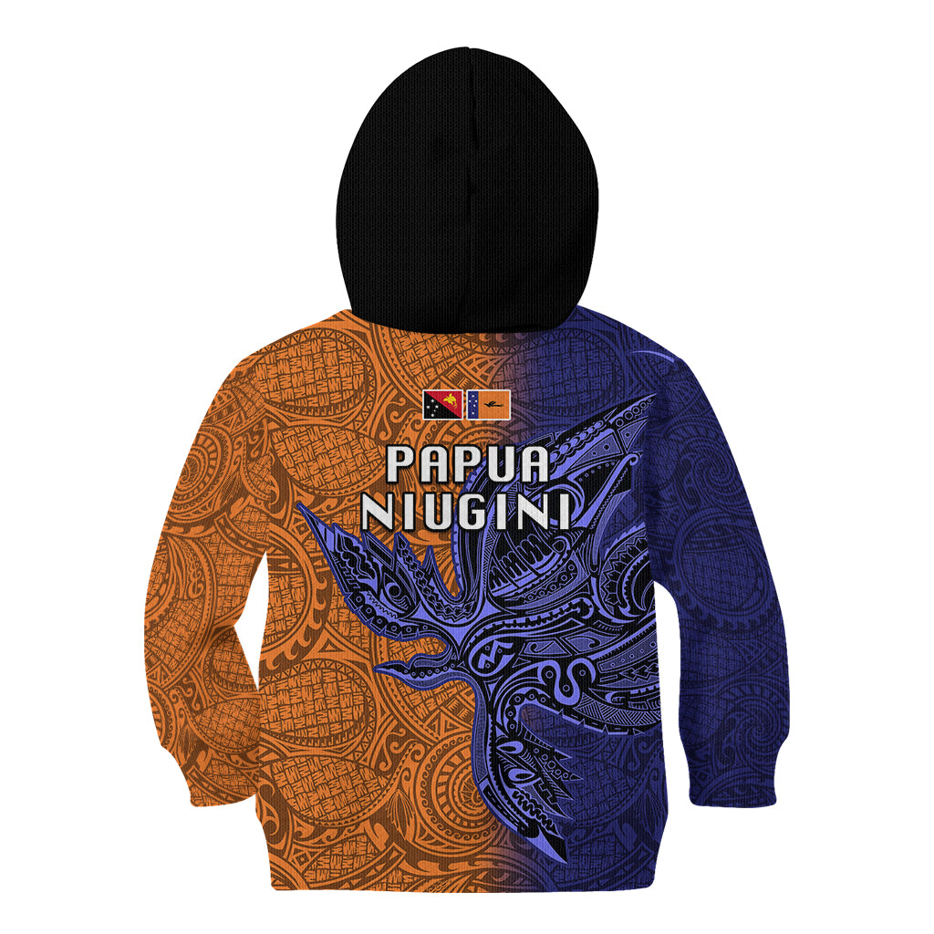 Papua New Guinea New Ireland Province Kid Hoodie PNG Birds Of Paradise Polynesian Arty Style LT03 - Polynesian Pride