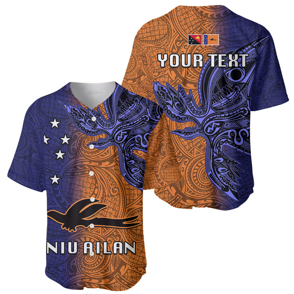 Papua New Guinea Manus Province Baseball Jersey PNG Birds Of Paradise Polynesian Arty Style LT03