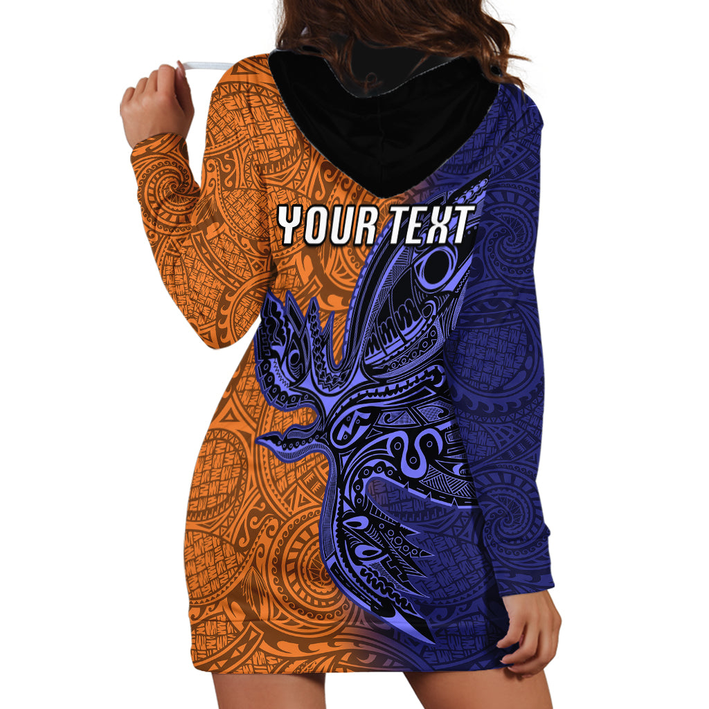 Custom Papua New Guinea New Ireland Province Hoodie Dress PNG Birds Of Paradise Polynesian Arty Style LT03 - Polynesian Pride