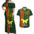 Papua New Guinea Oro Province Couples Matching Off Shoulder Maxi Dress and Hawaiian Shirt PNG Birds Of Paradise Polynesian Arty Style LT03 Green - Polynesian Pride