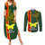 Papua New Guinea Oro Province Couples Matching Summer Maxi Dress and Long Sleeve Button Shirts PNG Birds Of Paradise Polynesian Arty Style LT03 Green - Polynesian Pride