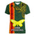 Papua New Guinea Oro Province Women V Neck T Shirt PNG Birds Of Paradise Polynesian Arty Style LT03 Female Green - Polynesian Pride