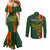 Custom Papua New Guinea Oro Province Couples Matching Mermaid Dress and Long Sleeve Button Shirts PNG Birds Of Paradise Polynesian Arty Style LT03 - Polynesian Pride