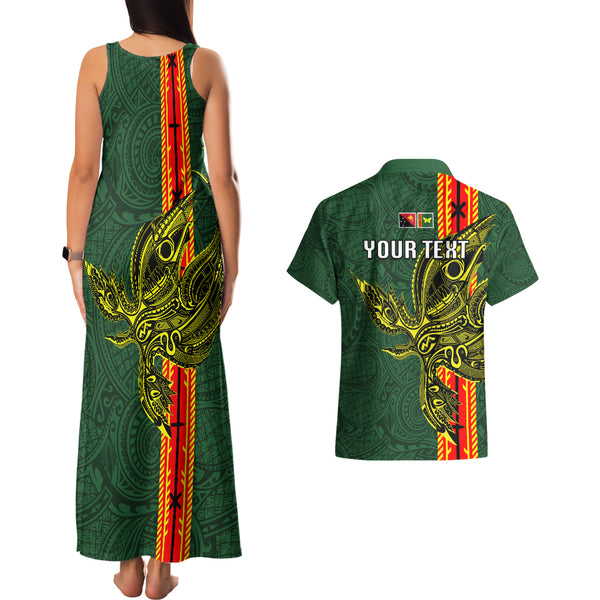 Papua New Guinea Oro Province Couples Matching Off Shoulder Maxi Dress and Hawaiian Shirt Mix Coat Of Arms Polynesian Pattern LT05
