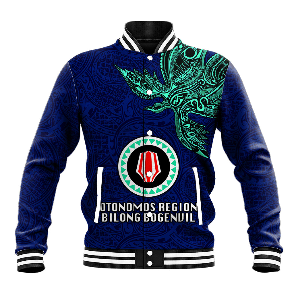 Papua New Guinea Bougainville Baseball Jacket PNG Birds Of Paradise Polynesian Arty Style LT03 Unisex Blue - Polynesian Pride