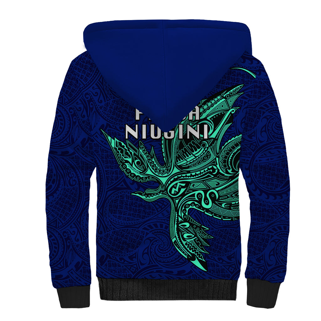 Papua New Guinea Bougainville Sherpa Hoodie PNG Birds Of Paradise Polynesian Arty Style LT03 - Polynesian Pride