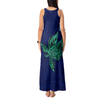 Papua New Guinea Bougainville Tank Maxi Dress PNG Birds Of Paradise Polynesian Arty Style LT03 - Polynesian Pride