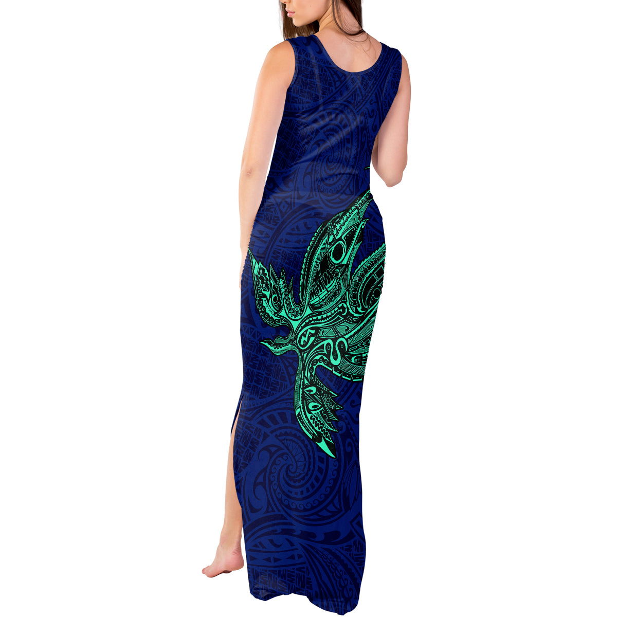 Papua New Guinea Bougainville Tank Maxi Dress PNG Birds Of Paradise Polynesian Arty Style LT03 - Polynesian Pride