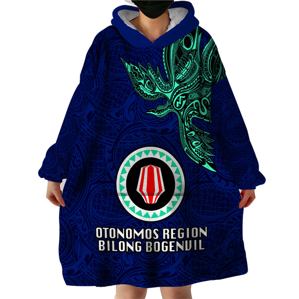 Papua New Guinea Morobe Province Wearable Blanket Hoodie Mix Coat Of Arms Polynesian Pattern LT05 main image 1
