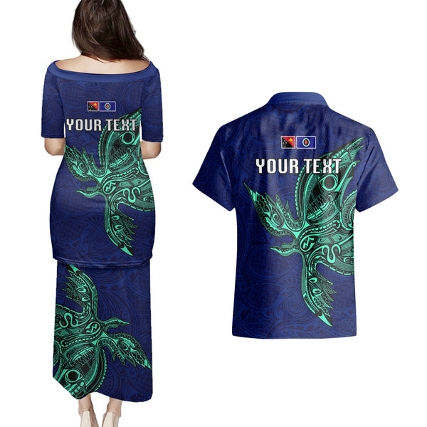Papua New Guinea New Ireland Province Couples Matching Puletasi Dress and Hawaiian Shirt Mix Coat Of Arms Polynesian Pattern LT05 main image 0