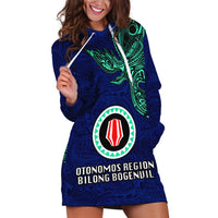 Custom Papua New Guinea Bougainville Hoodie Dress PNG Birds Of Paradise Polynesian Arty Style LT03 Blue - Polynesian Pride