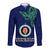 Custom Papua New Guinea Bougainville Long Sleeve Button Shirt PNG Birds Of Paradise Polynesian Arty Style LT03 Unisex Blue - Polynesian Pride