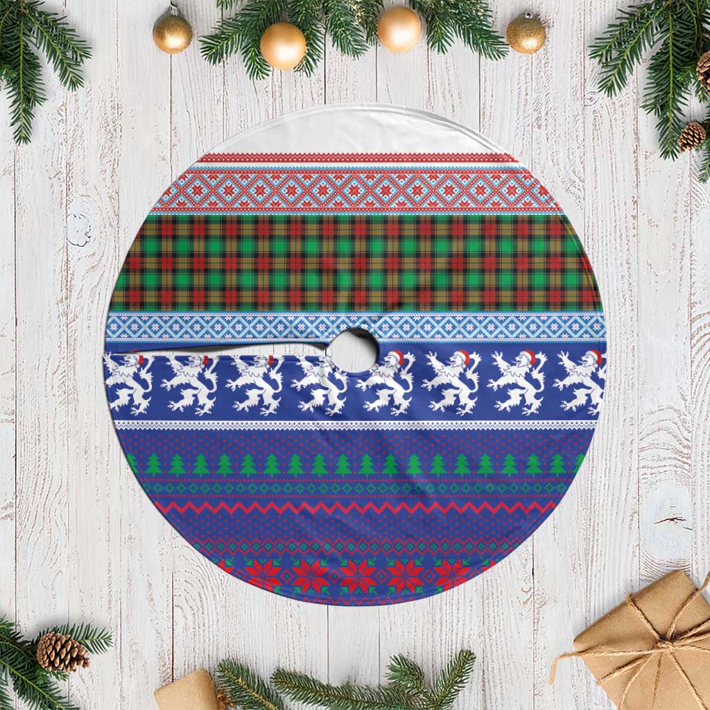 Scottish Christmas Tree Skirt Xmas Royal Lions and Tartan - Polynesian Pride