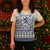 Scottish Christmas Knitted V-Neck Vest Scotland Thistle and Celtic Knot White-Blue Color - Polynesian Pride
