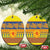 Scottish Christmas Ceramic Ornament Scotland Thistle and Celtic Knot Yellow-Red Color - Polynesian Pride