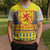 Scottish Christmas Knitted V-Neck Vest Scotland Thistle and Celtic Knot Yellow-Red Color - Polynesian Pride