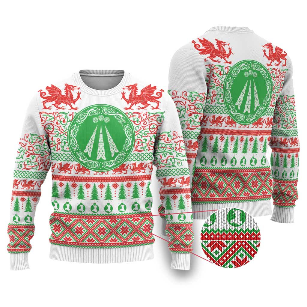 Welsh Christmas Ugly Christmas Sweater Awen and Celtics Culture with Xmas Elements - Polynesian Pride