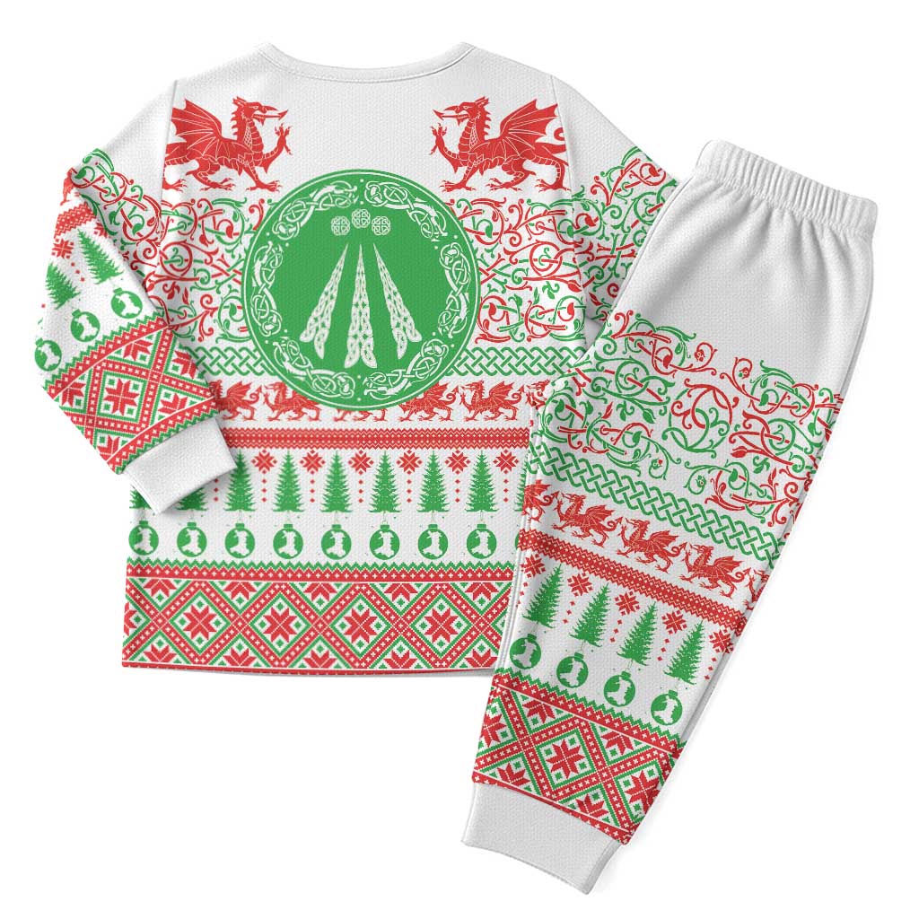 Welsh Christmas Pajama Set Awen and Celtics Culture with Xmas Elements - Polynesian Pride