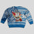 Hawaii Mele Kalikimaka Kid Ugly Christmas Sweater Santa Claus Surfing with Hawaiian Pattern Striped Blue Style LT03 - Polynesian Pride