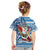 Hawaii Mele Kalikimaka Kid T Shirt Santa Claus Surfing with Hawaiian Pattern Striped Blue Style LT03 - Polynesian Pride