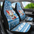 Custom Hawaii Mele Kalikimaka Car Seat Cover Santa Claus Surfing with Hawaiian Pattern Striped Blue Style LT03 - Polynesian Pride