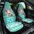 Custom Hawaii Mele Kalikimaka Car Seat Cover Santa Claus Surfing with Hawaiian Pattern Striped Turquoise Style LT03 One Size Turquoise - Polynesian Pride